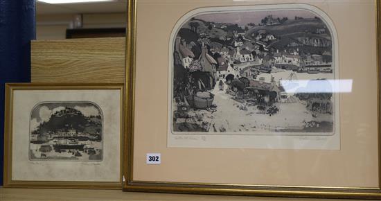 Graham Clarke, two coloured etchings, The Quay and Porthole St. Ryan, signed in pencil